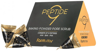 Скраб з пептидним комплексом і амінокислотами FarmStay Peptide 9 Baking Powder Pore Scrub 25 штук FarmStay Peptide 9 Baking Powder Pore Scrub фото