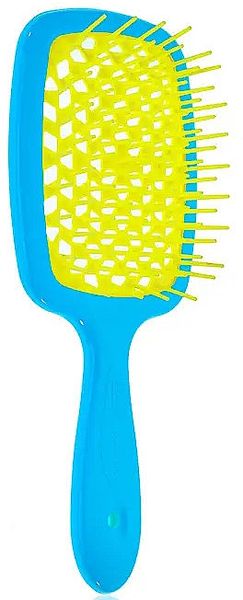 Гребінець для волосся, блакитний із жовтими щетинками Janeke Superbrush  Janeke Superbrush  фото