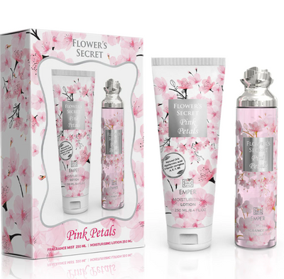 Подарунковий набір жіночий Emper Flower`s Secret Pink Petals 250 мл body mist + 250 мл body lotion Pink Petals set фото