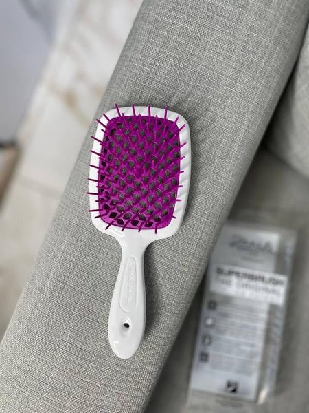 Щітка для волосся, біла з фіолетовим Janeke Superbrush Janeke Superbrush  фото