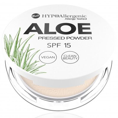Пудра спресована із захистом SPF-15 Bell Hypo Allergenic Aloe Pressed Powder 01 SPF15 Bell Hypo Allergenic Aloe Pressed Powder фото