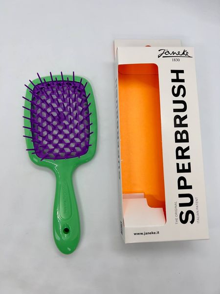 Расческа для волос зеленая с фиолетовым Janeke Superbrush Janeke Superbrush  фото