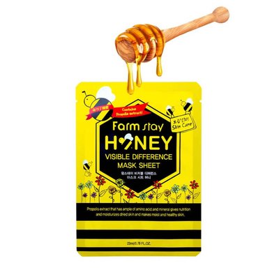 Тканинна маска з медом і прополісом FarmStay Visible Difference Mask Sheet Honey FarmStay Visible Difference Mask Sheet Honey фото