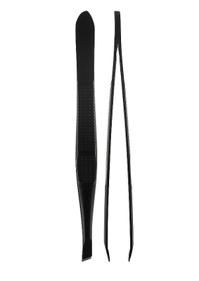 Пинцет косметический профессиональный скошенный черный Beauty LUXURY Р-10 фото