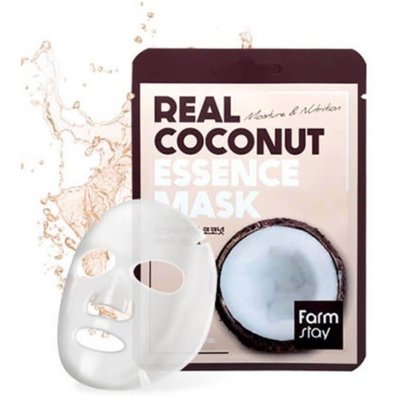 Тканинна маска для обличчя з екстрактом кокоса FarmStay Real Coconut Essence Mask FarmStay Real Coconut Essence Mask фото