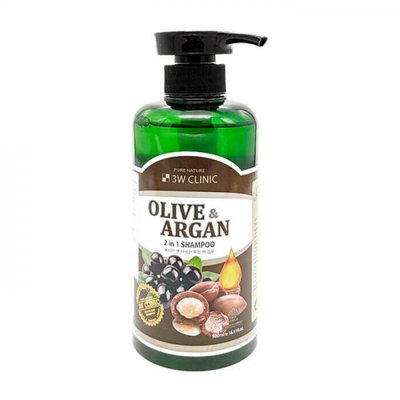 Шампунь для пошкодженого волосся з арганієвою олією та олією оливи 3W Clinic Olive & Argan 2 In 1 Shampoo 500 ml 3W Clinic Plive & Argan 2 In 1 Shampoo фото