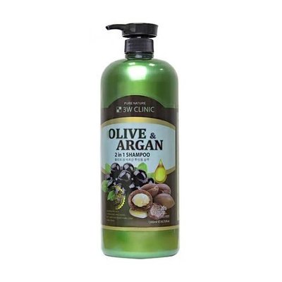 Шампунь для пошкодженого волосся з арганієвою олією та олією оливи 3W Clinic Olive & Argan 2 In 1 Shampoo 1500 ml 3W Clinic Plive & Argan 2 In 1 Shampoo фото