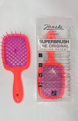 Гребінець для волосся, корал з фіолетовим Janeke Superbrush  Janeke Superbrush  фото