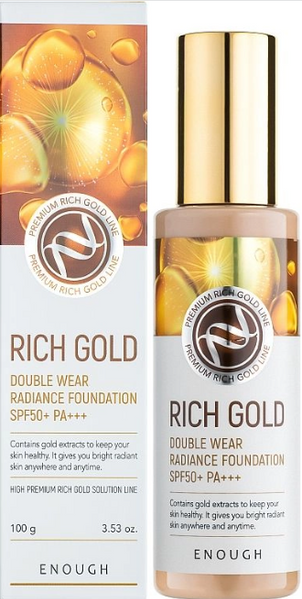 Тональный крем Enough Rich Gold Double Wear Radiance Foundation SPF50+ PA +++  №13 Enough Rich Goldfoundation фото