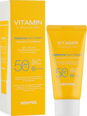 Витаминный солнцезащитный крем для лица SPF50 Medi Peel Vitamin Dr Essence Sun Cream SPF50+ PA++++ Medi Peel Vitamin Dr Essence Sun Cream SPF50+ фото