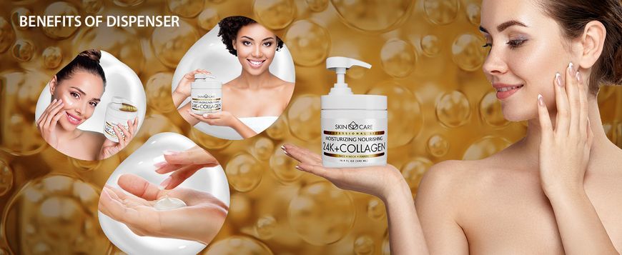 Зволожуючий крем для обличчя, шиї та рук 3-в-1 24K Gold & Collagen SkinCare 24K Gold & Collagen SkinCare фото