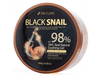 Універсальний гель з муцином чорного равлика 3W Clinic Black Snail Real Natural Soothing Gel 3W Clinic Black Snail Real Natural Soothing Gel фото