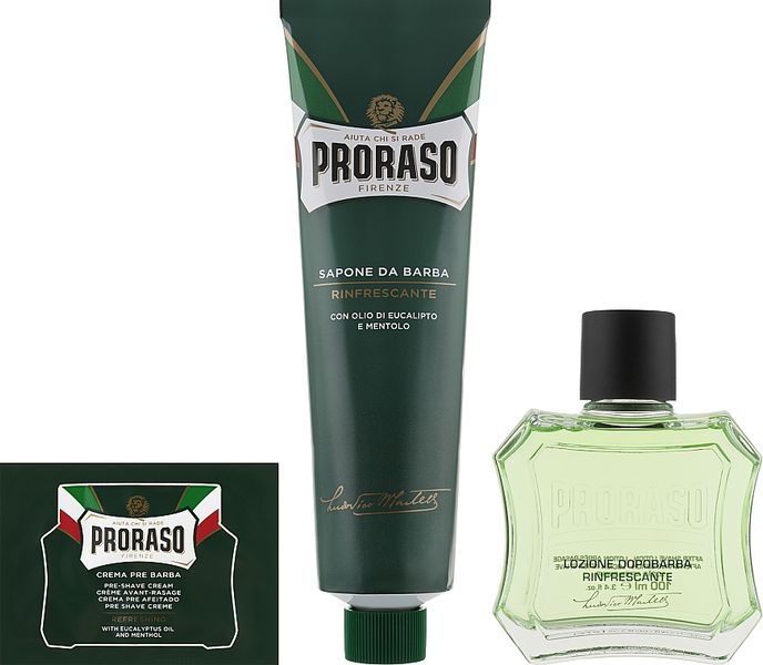 Набір для гоління з ментолом і евкаліптом Proraso Green Classic Shaving Duo (sh/cr/150ml + ash/lot/100ml) Proraso Green Classic lotion Shaving Duo фото