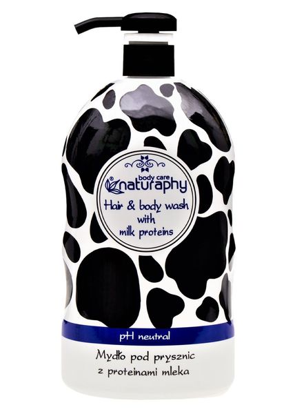 Шампунь-гель для душу з молочними протеїном Bluxcosmetics Naturaphy Naturaphy body&hair milk protein фото