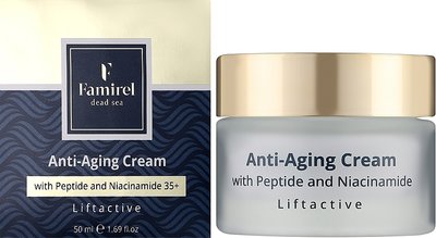Антивіковий крем для обличчя з пептидами та ніацинамідом Famirel Anti-Aging Cream Liftactive With Peptide And Niacinamide Famirel Anti-Aging Cream фото