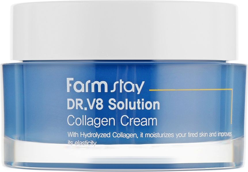 Крем для обличчя з колагеном від зморщок з освітлювальною дією FarmStay DR.V8 Solution Collagen Cream FarmStay DR.V8 Solution Collagen Cream фото