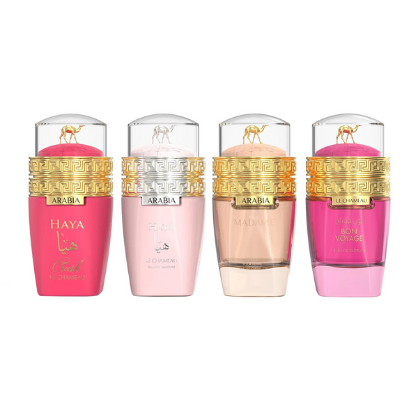 Подарочный набор женских миниатюр Le Chameau Arabia Gift Set (Madame, Haya, Haya Crush, Bon Voyage) - 4 x 25 мл Le Chameau Arabia Gift Set (Madame, Haya, Haya Crush, Bon Voyage) - 4 x 25 мл фото
