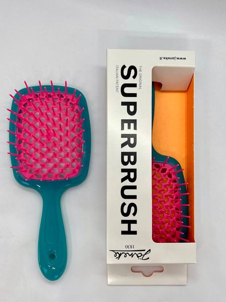 Щітка для волосся, бірюзова з рожевим Janeke Superbrush Janeke Superbrush  фото