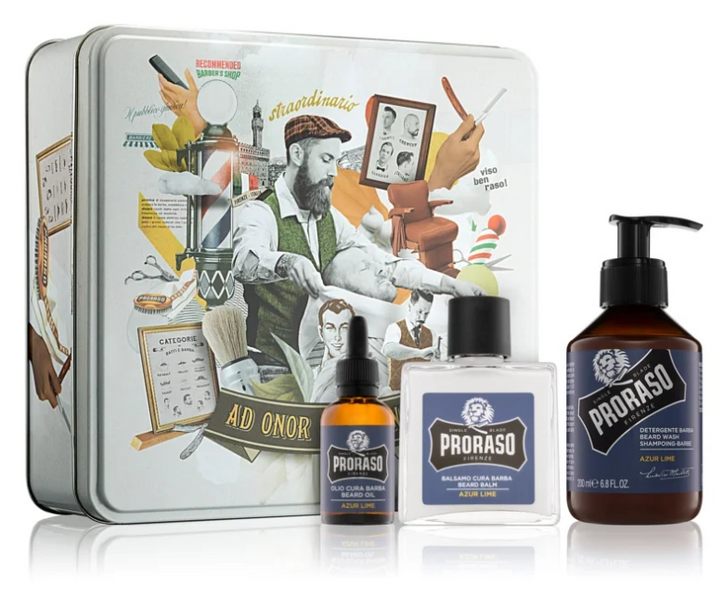 Набір Proraso Azur Lime Beard Kit (balm/100ml + shmp/200ml + oil/30ml) Proraso Azur Lime Beard Kit фото