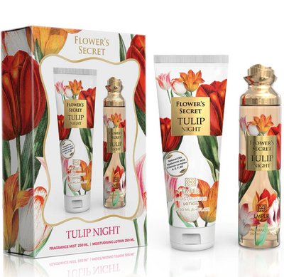 Подарунковий набір жіночий Emper Flower`s Secret Tulip Night 250 мл body mist + 250 мл body lotion Tulip Night set фото